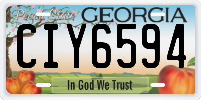 GA license plate CIY6594