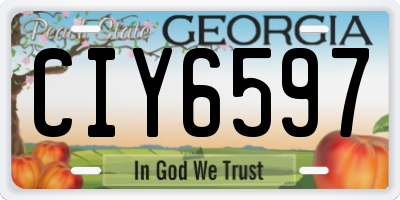 GA license plate CIY6597