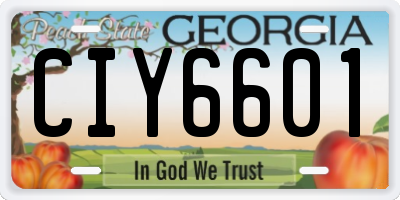 GA license plate CIY6601