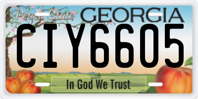 GA license plate CIY6605