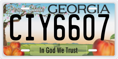 GA license plate CIY6607