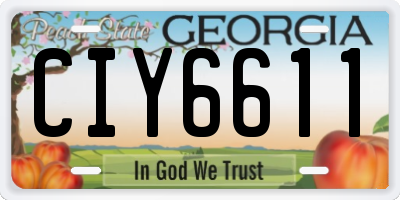 GA license plate CIY6611