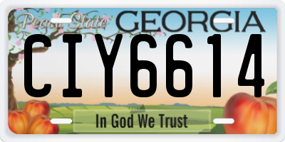 GA license plate CIY6614