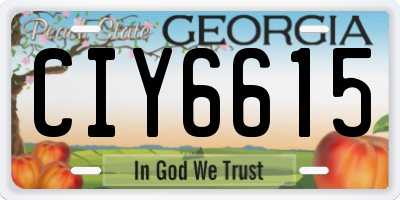 GA license plate CIY6615