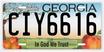 GA license plate CIY6616