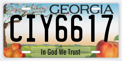 GA license plate CIY6617