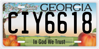 GA license plate CIY6618