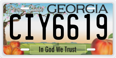 GA license plate CIY6619