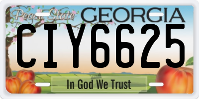 GA license plate CIY6625