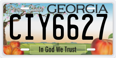 GA license plate CIY6627