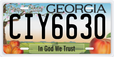 GA license plate CIY6630