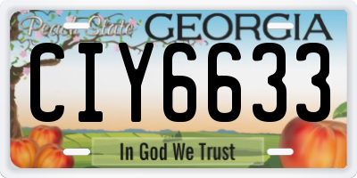 GA license plate CIY6633