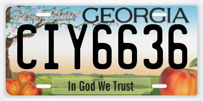 GA license plate CIY6636
