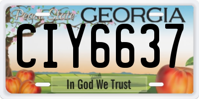GA license plate CIY6637