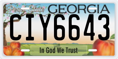 GA license plate CIY6643