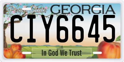 GA license plate CIY6645