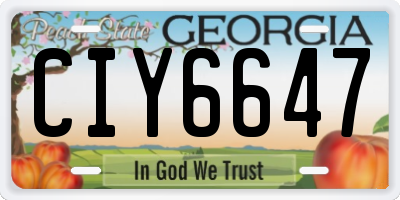 GA license plate CIY6647