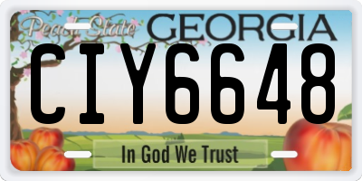 GA license plate CIY6648