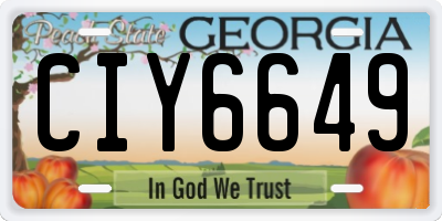 GA license plate CIY6649