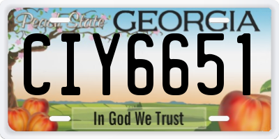 GA license plate CIY6651