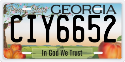 GA license plate CIY6652