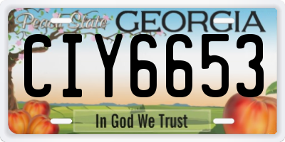 GA license plate CIY6653