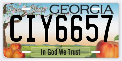 GA license plate CIY6657