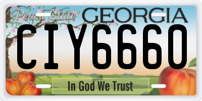 GA license plate CIY6660
