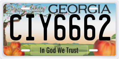 GA license plate CIY6662