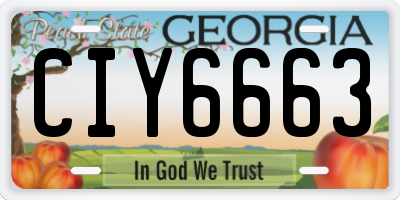 GA license plate CIY6663