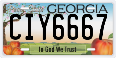 GA license plate CIY6667