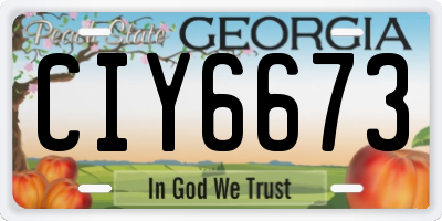 GA license plate CIY6673