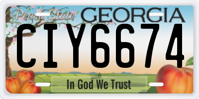 GA license plate CIY6674
