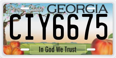 GA license plate CIY6675