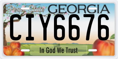 GA license plate CIY6676
