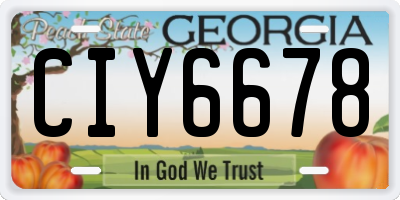 GA license plate CIY6678
