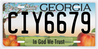 GA license plate CIY6679