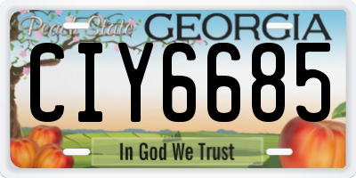GA license plate CIY6685