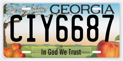 GA license plate CIY6687