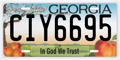 GA license plate CIY6695