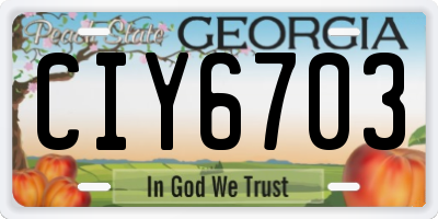 GA license plate CIY6703