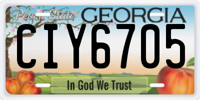 GA license plate CIY6705
