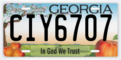 GA license plate CIY6707
