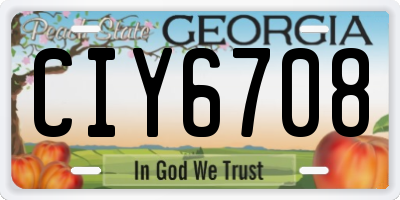 GA license plate CIY6708