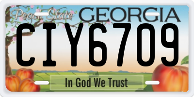 GA license plate CIY6709