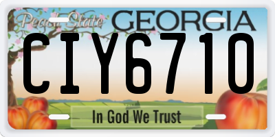GA license plate CIY6710