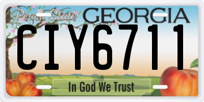 GA license plate CIY6711