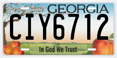 GA license plate CIY6712