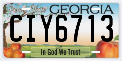 GA license plate CIY6713