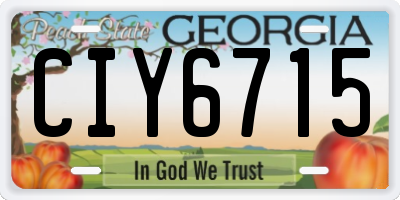 GA license plate CIY6715